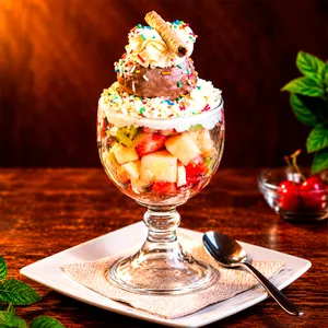Ensalada de frutas con queso rallado