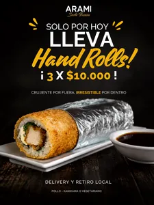 3 hand Rolls X $10.000