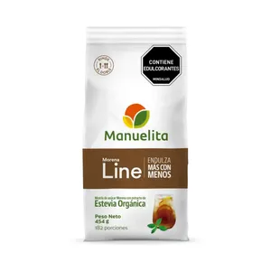 Endulzante manuelita line morena x 454 grs estevia orgánica