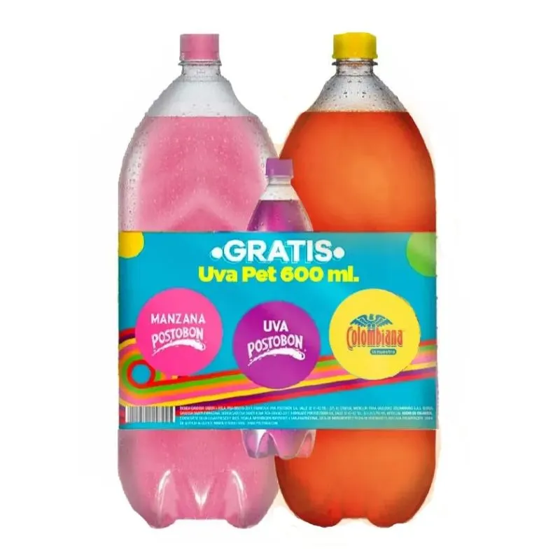 Duo gaseosas postobon 3.125 lts gratis liquido Duo gaseosas postobon 3.125 lts gratis liquido