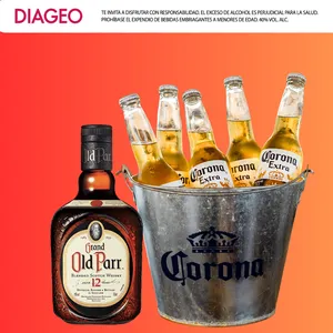 Botella Old Parr + cubetazo corona