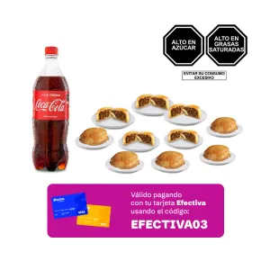 Pack (5 Empanada De Carne + 5 Empanada De Pollo + 1 Coca Cola x 1 Lt)