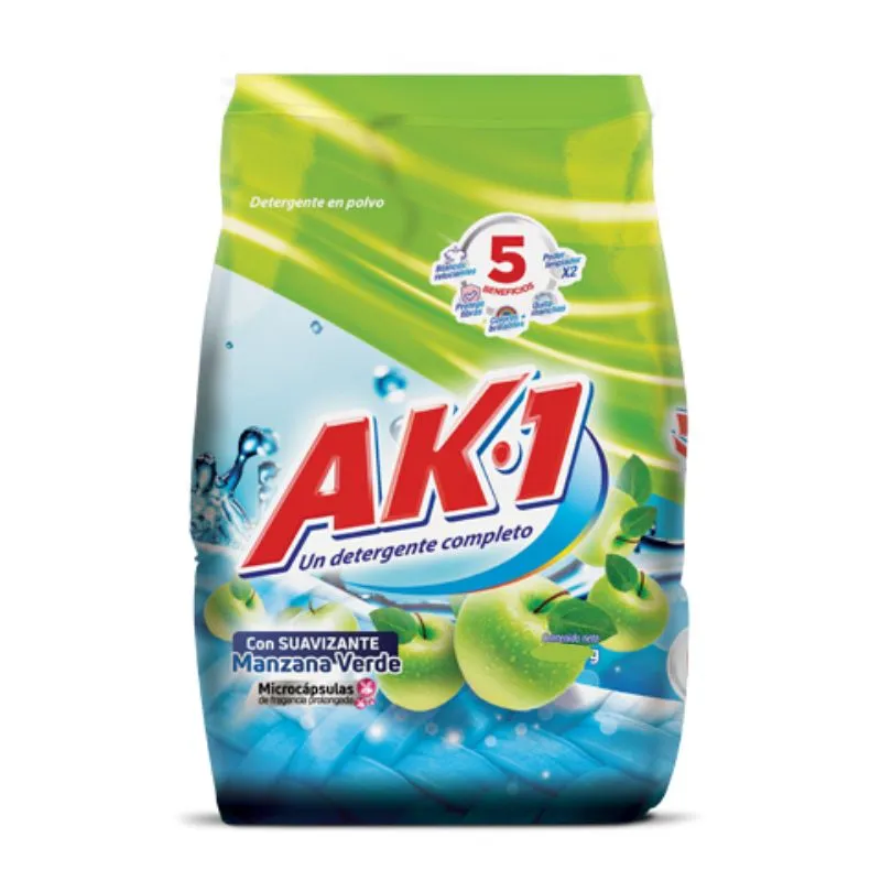 Detergente en polvo ak-1 manzana verde x 3 kg
