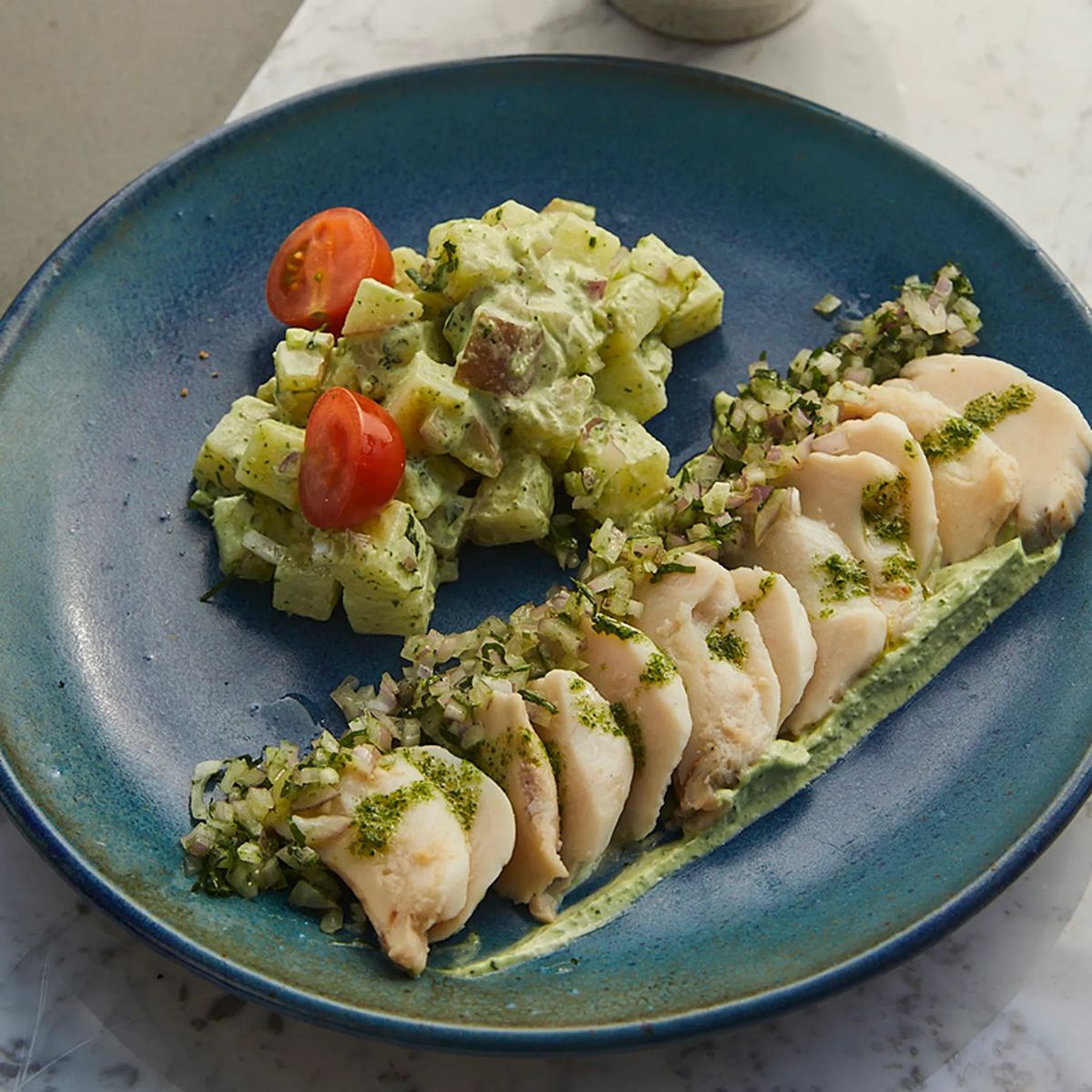 Locos con lactonesa al cilantro y albahaca Locos con lactonesa al cilantro y albahaca