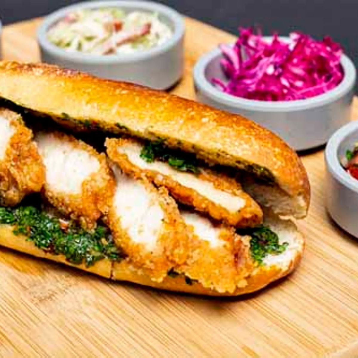 Choripan de milanesa de pollo Choripan de milanesa de pollo