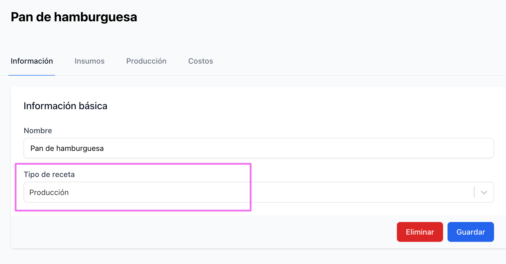 Imagen Receta de Producción 1