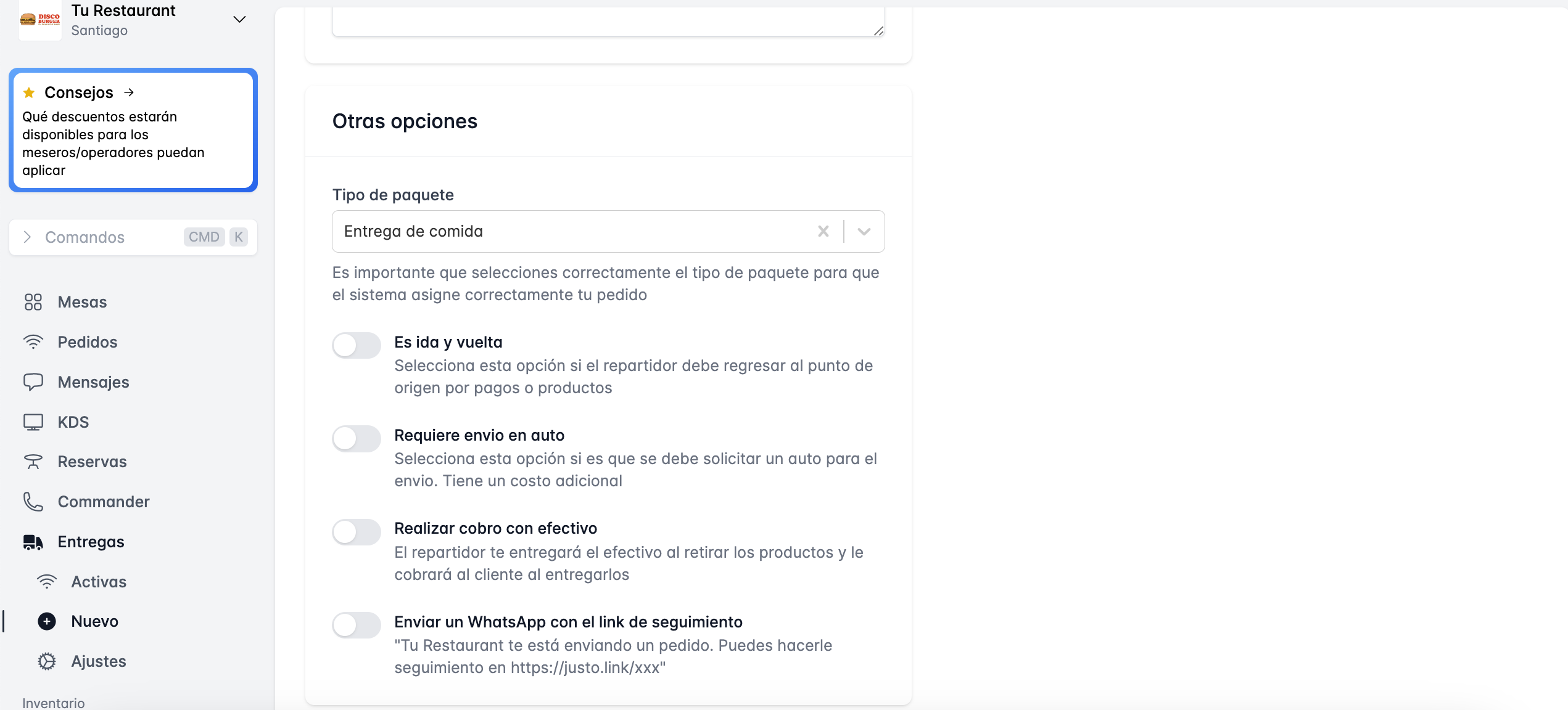 Formulario de pago