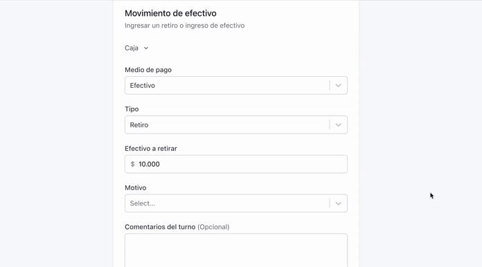 Movimiento de efectivo 4