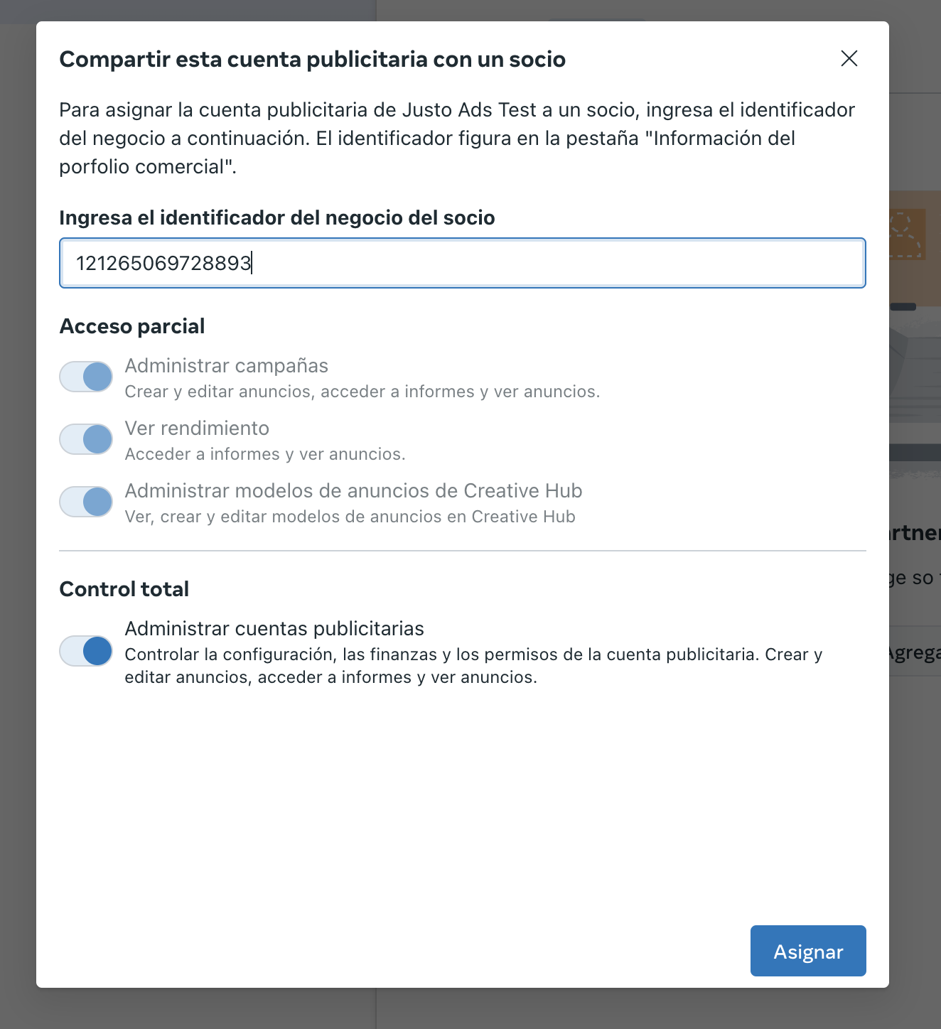 Paso 4: Compartir cuenta
