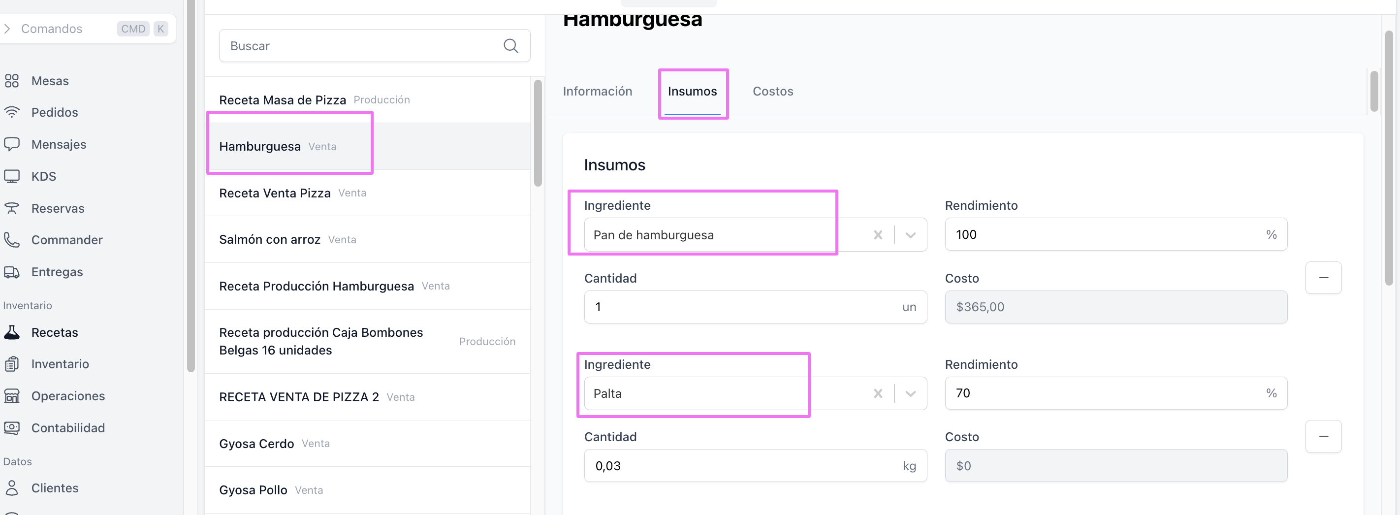 Imagen Receta de Venta
